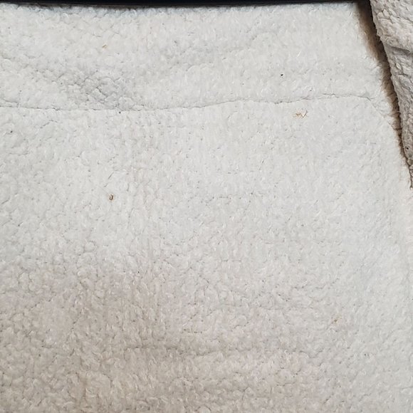 Disturbed Upcycled Denim Vest Adult Sm Faux Sherpa - Picture 7 of 8